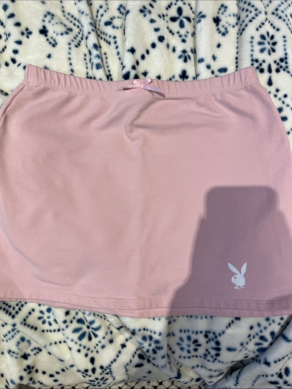 Playboy Light Pink Mini Skirt with Bunny Logo and Bow